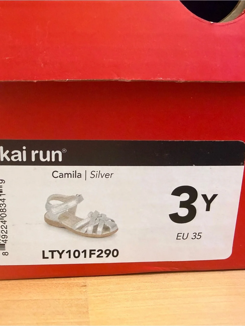 NEW w BOX See Kai Run Camila Silver Sandals Size 3Y $58 Leather Pediatrician Rec